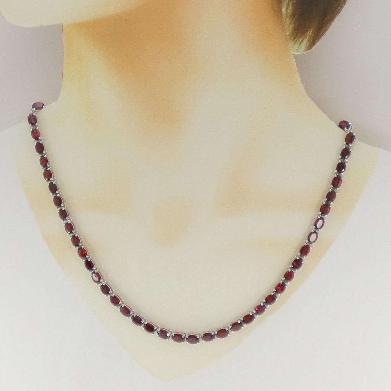 K18WG ガーネット ネックレス 36.00CT