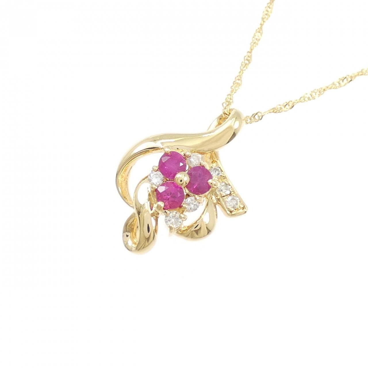 K18YG ルビー ネックレス 0.23CT