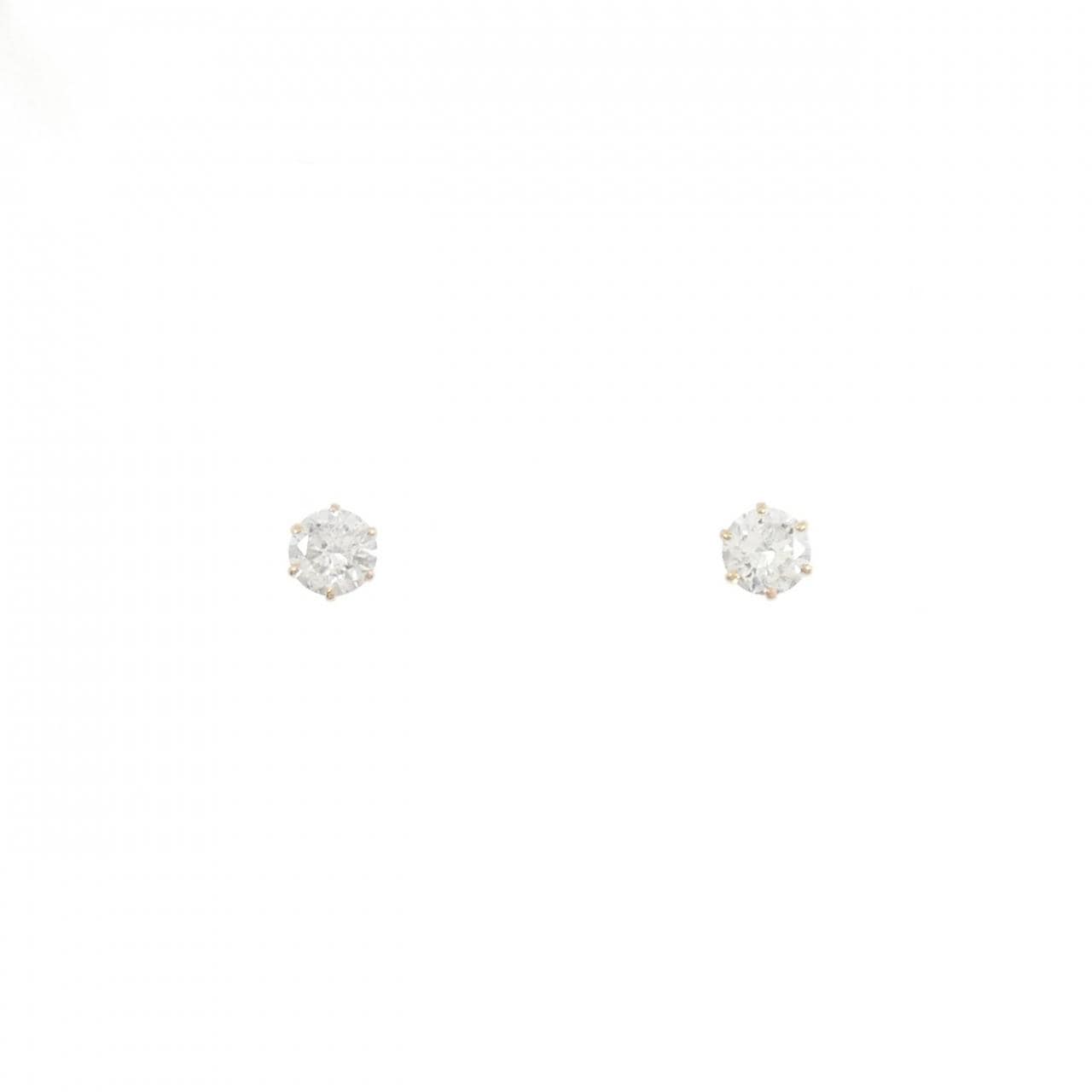 K18YG ソリティア ダイヤモンド ピアス 0.20CT