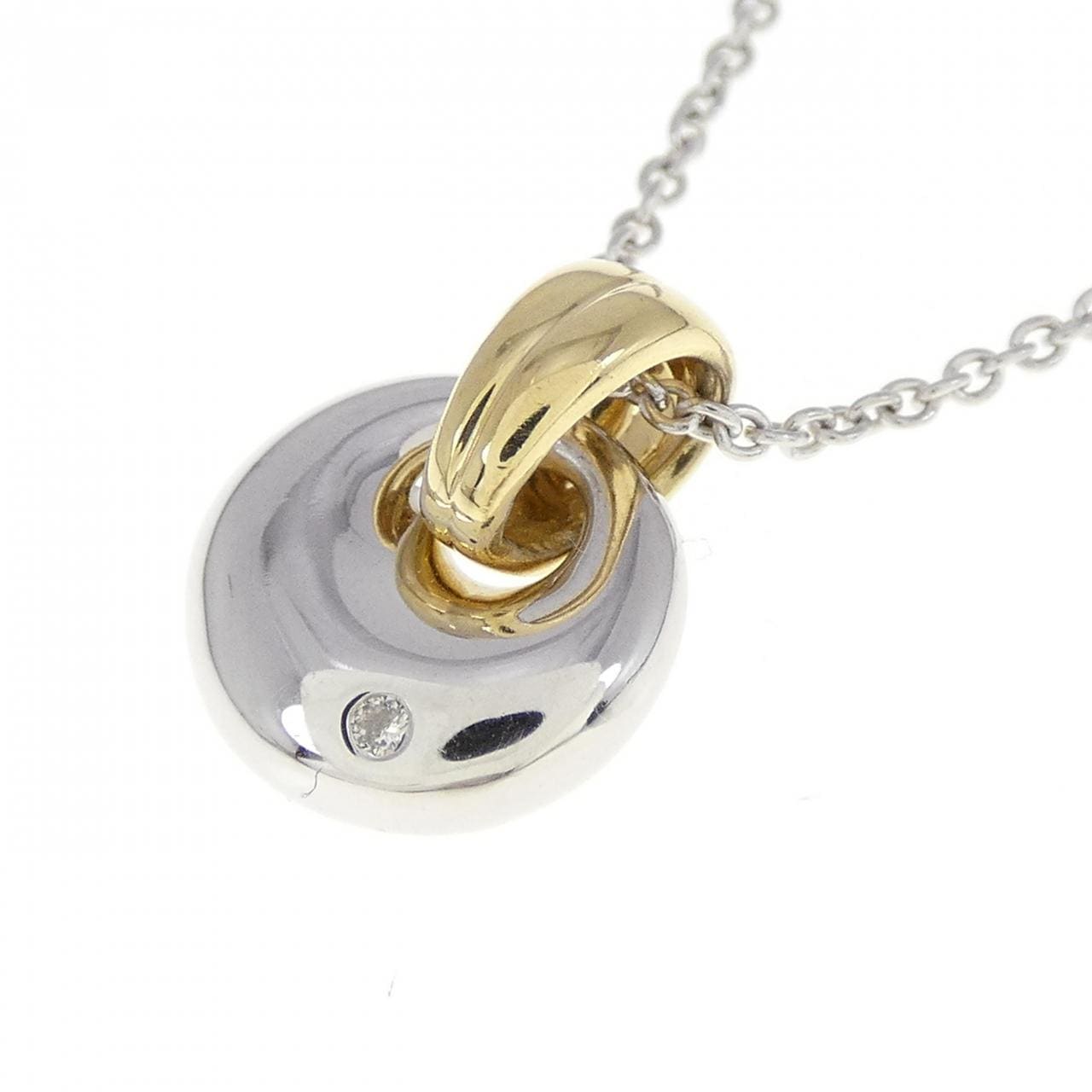750YG/750WG Diamond Necklace 0.01CT