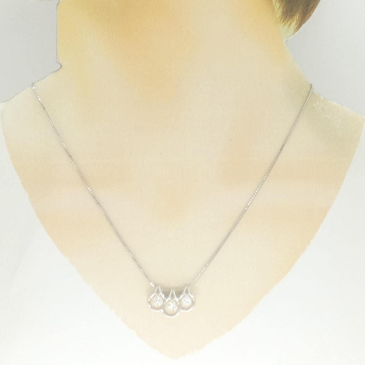 K18WG ダイヤモンド ネックレス 0.84CT
