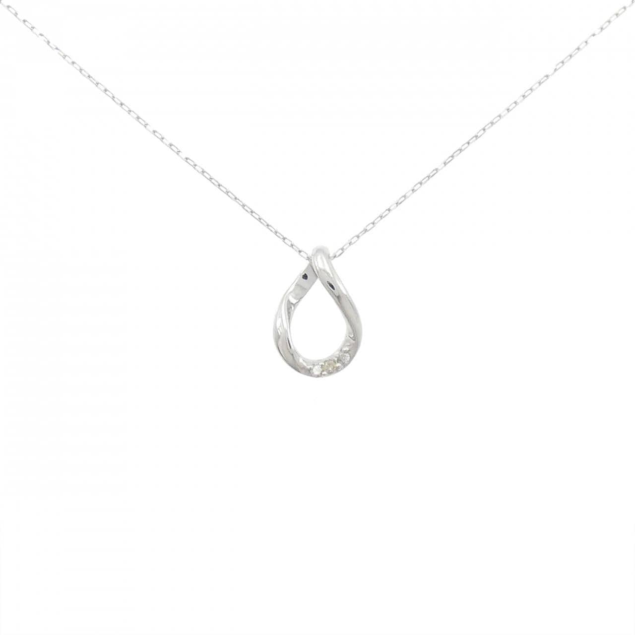 K18WG ダイヤモンド ネックレス 0.02CT