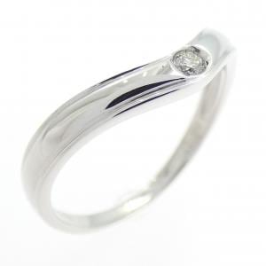 K18WG ソリティア ダイヤモンド リング 0.03CT