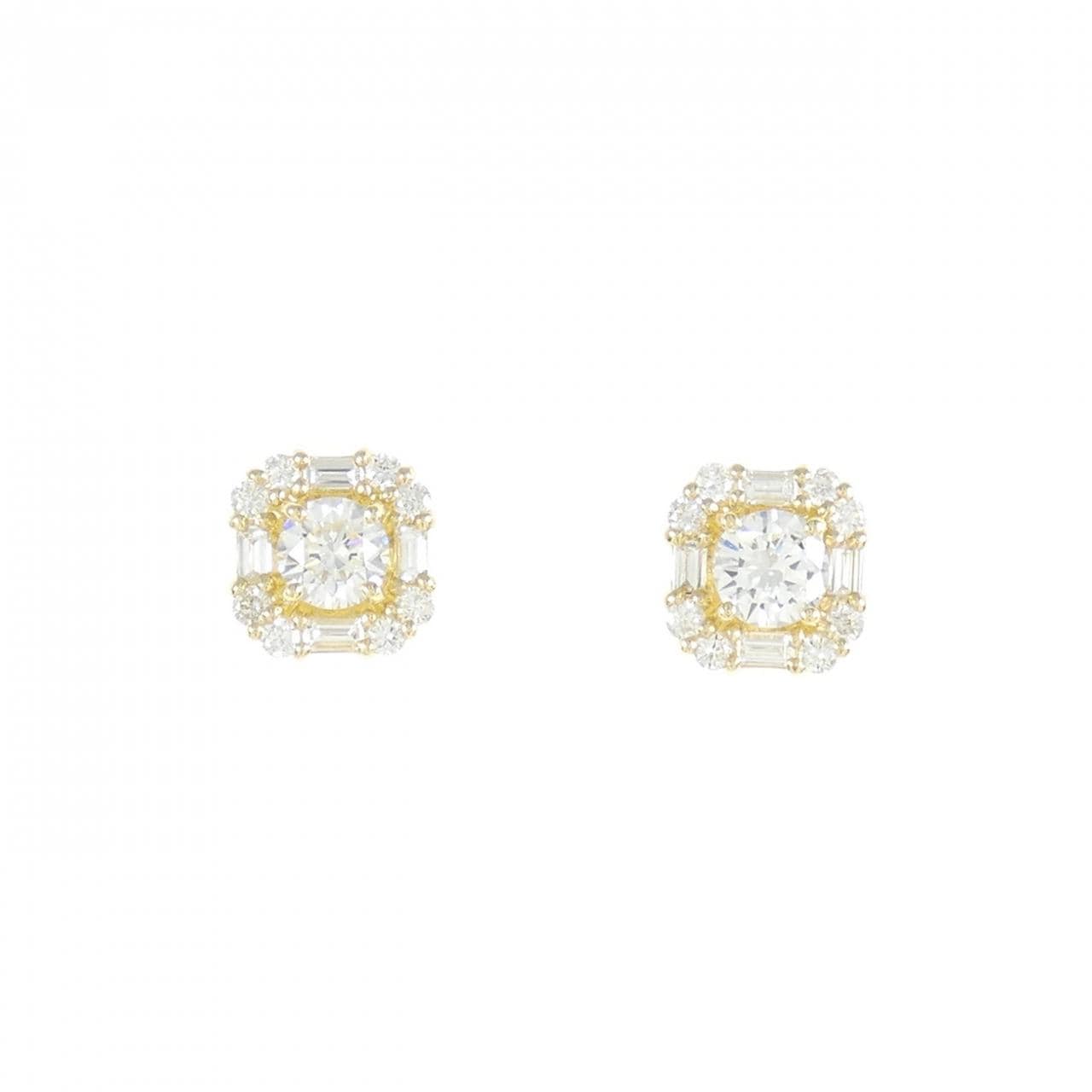 [BRAND NEW] K18YG Diamond Earrings 0.222CT 0.221CT F SI2 Good