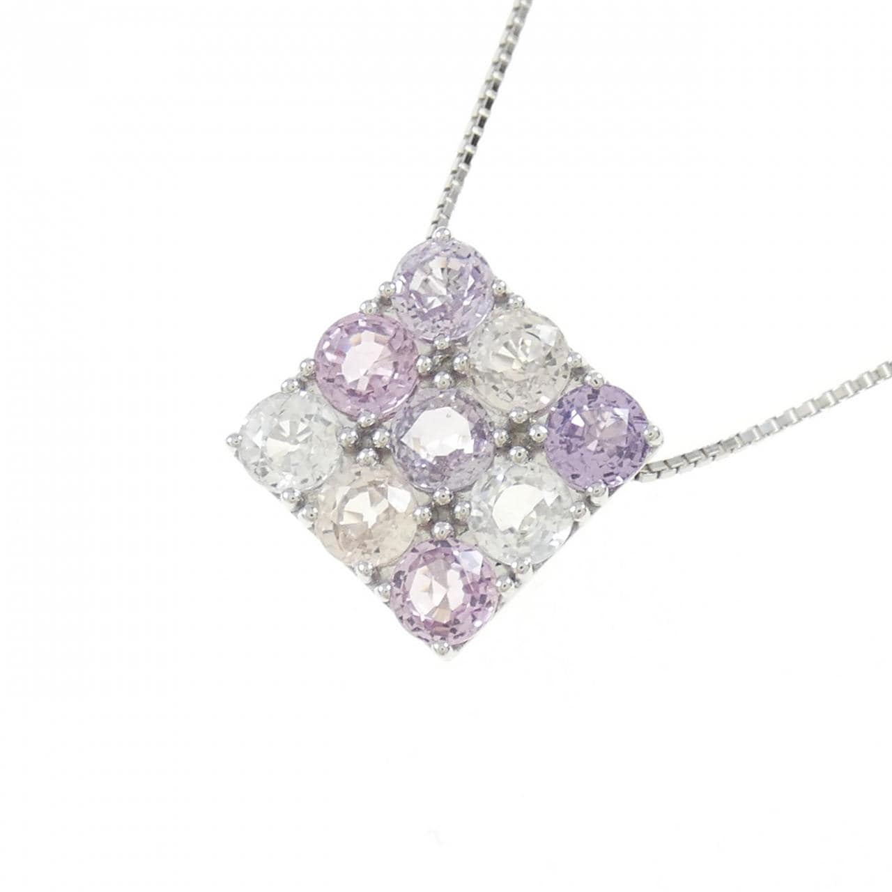 K18WG サファイヤ ネックレス 2.96CT