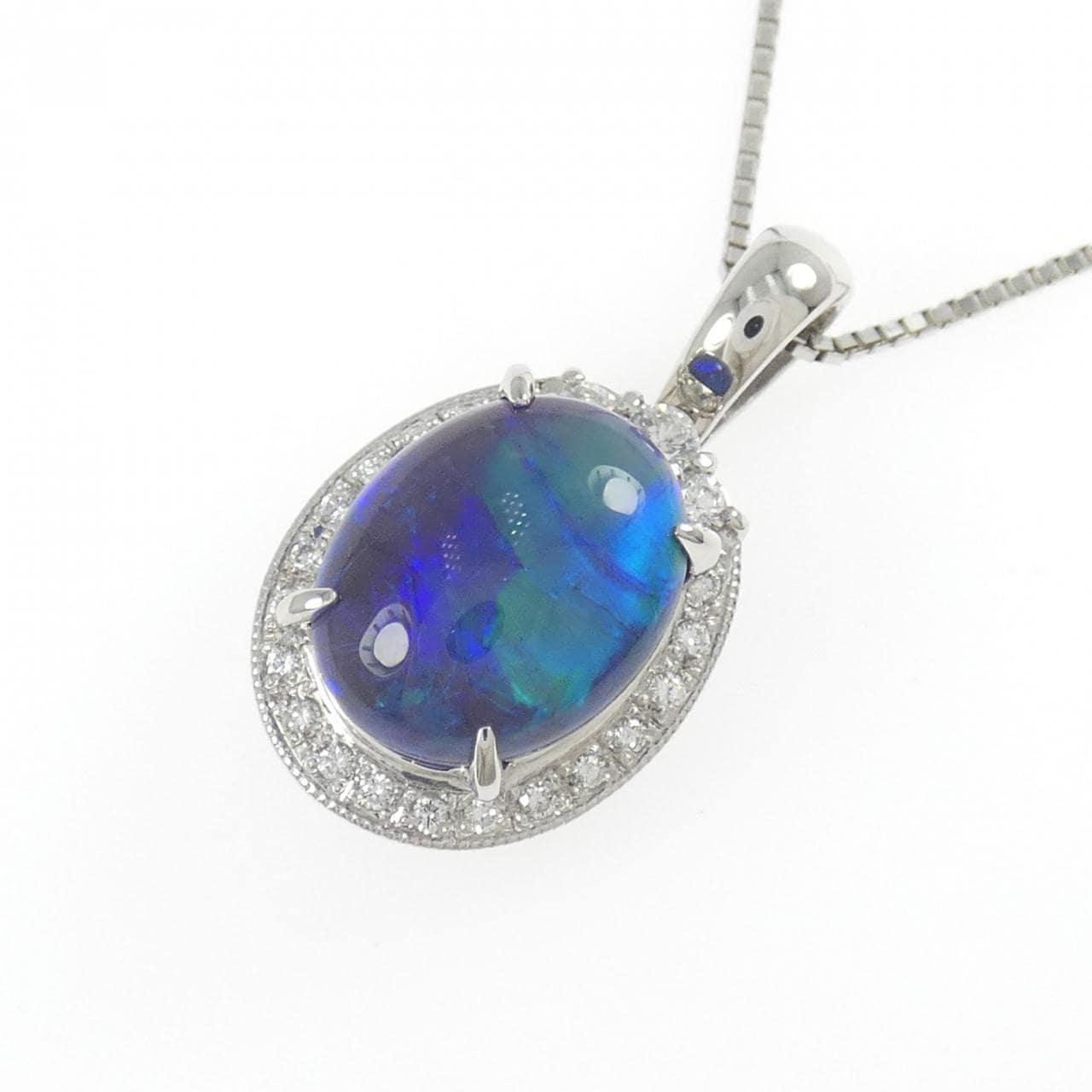 PT900/PT850 ブラックオパール ネックレス 5.60CT