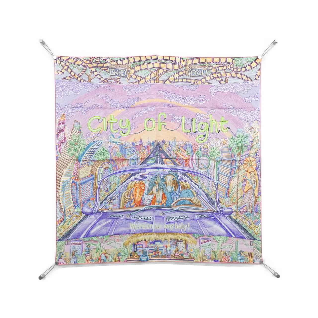 【未使用品】エルメス CITY OF LIGHT CARRE90 004103S スカーフ
