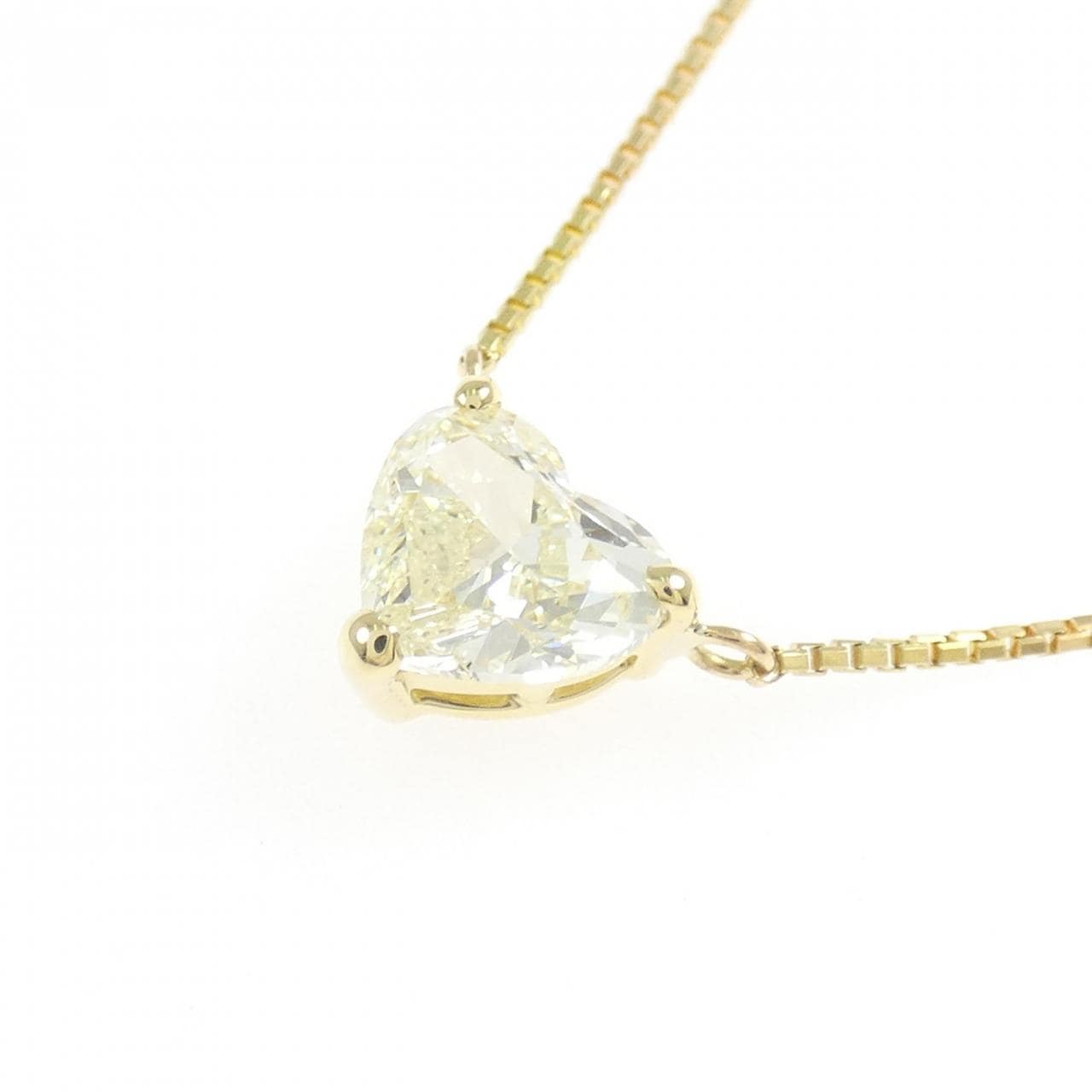 K18YG ダイヤモンド ネックレス 1.008CT VLY SI1 ハートシェイプ
