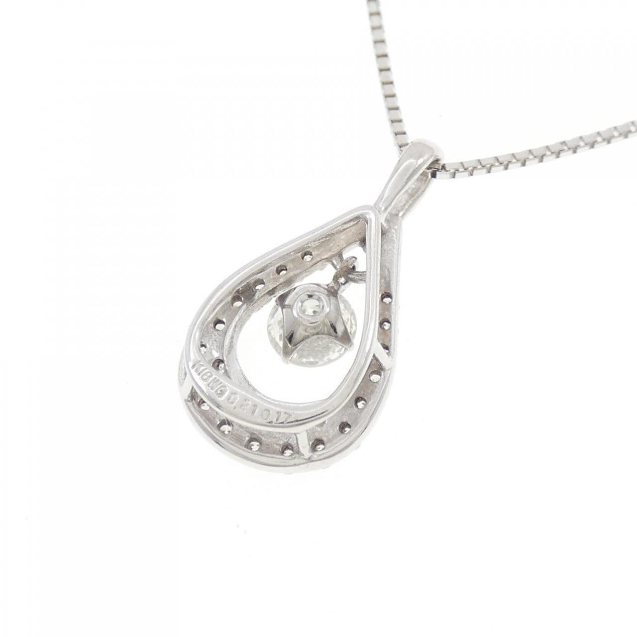 K18WG ダイヤモンド ネックレス 0.21CT