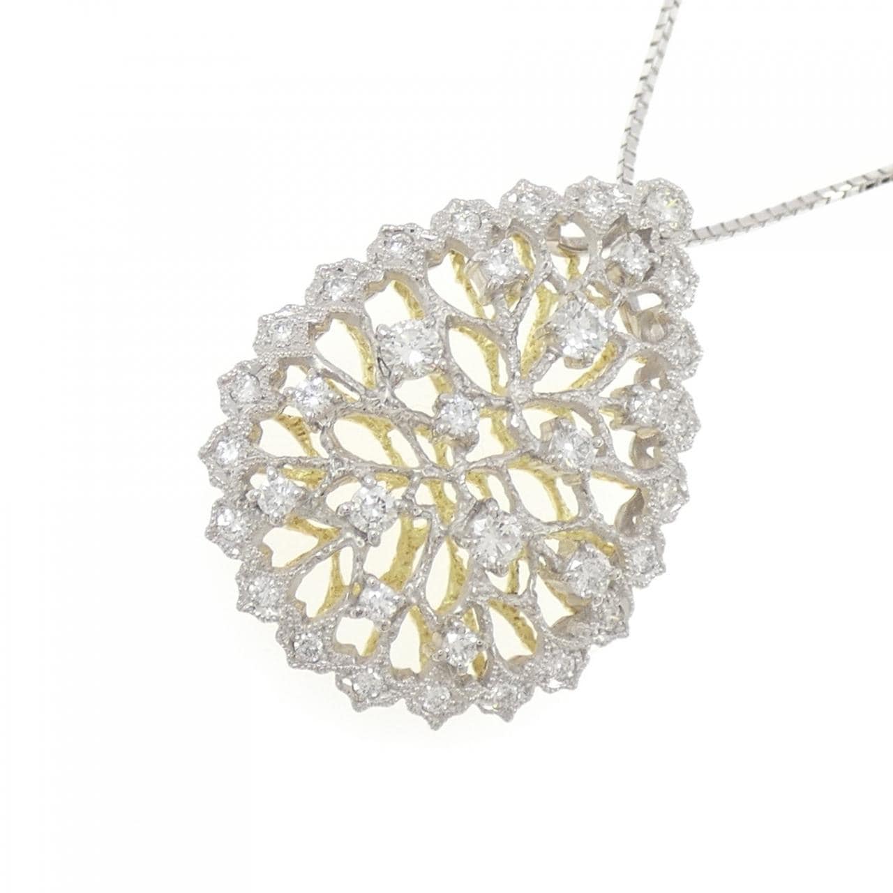 K18WG/K18YG ダイヤモンド ネックレス 1.09CT
