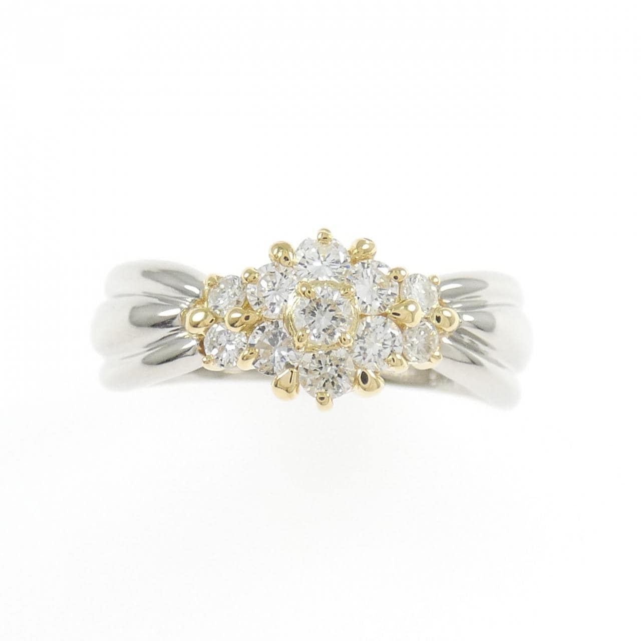 K18YG/PT900 ダイヤモンド リング 0.50CT