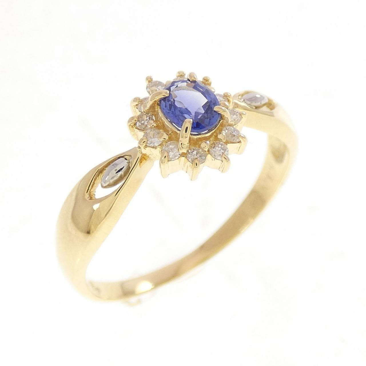 K18YG/PT900 サファイヤ リング 0.22CT
