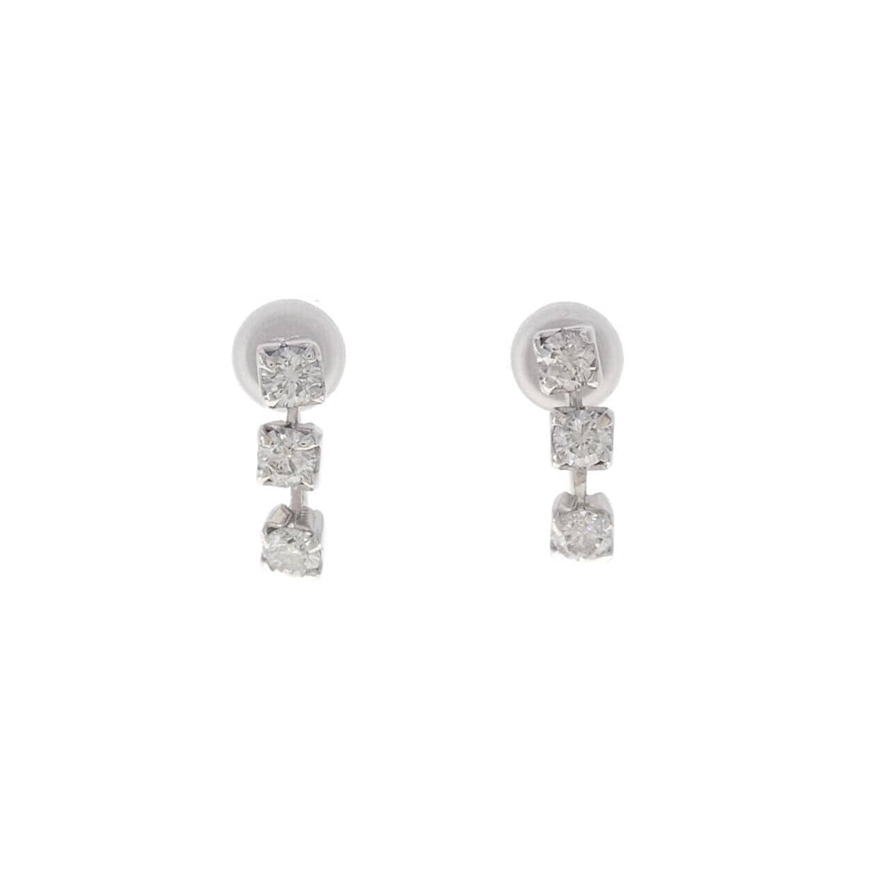 K18WG/K14WG ダイヤモンド イヤリング 0.60CT