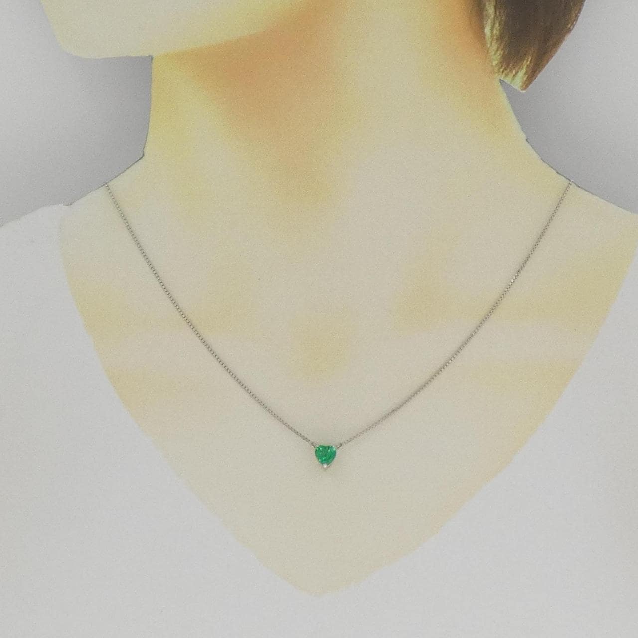 タサキ ハート エメラルド ネックレス 0.85CT