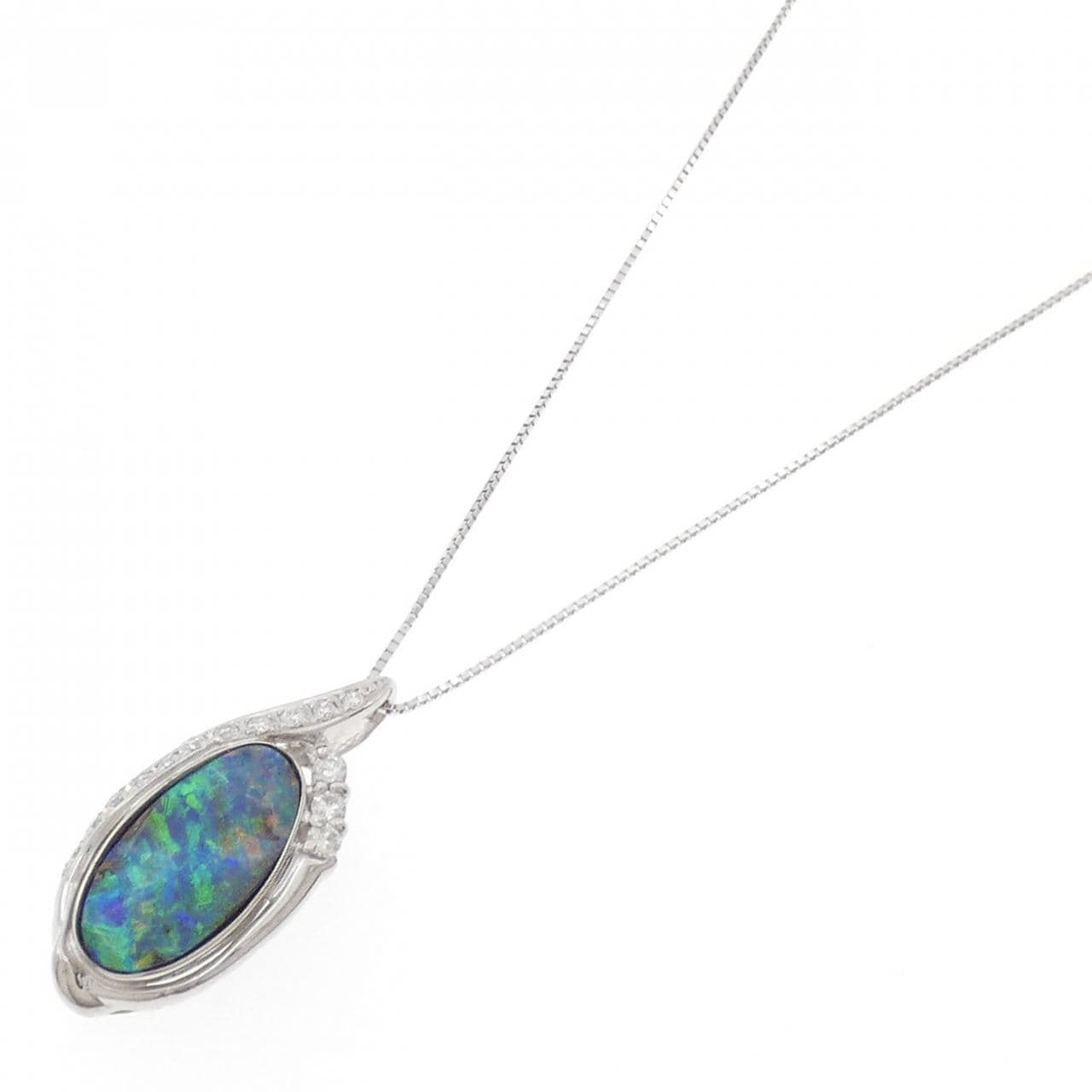 K18WG ボルダーオパール ネックレス 4.93CT