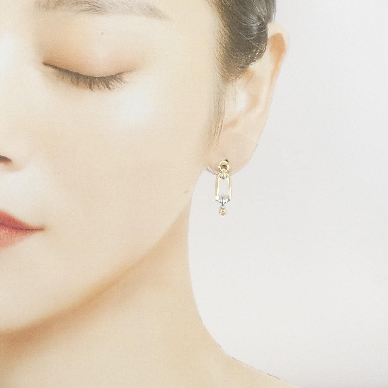 K18YG/K18WG ダイヤモンド ピアス 0.04CT