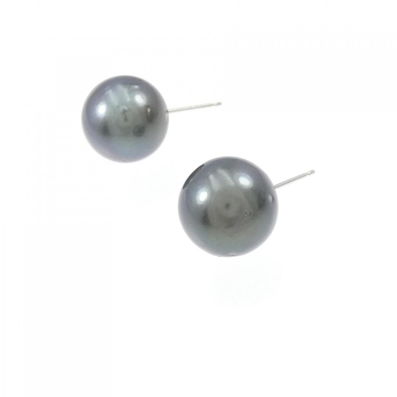 [新品] 银色/PT黒蝶珍珠项链 11.8-14mm 耳环套装