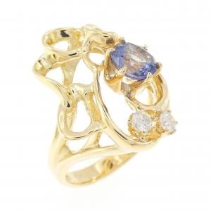 K18YG サファイヤ リング 1.21CT