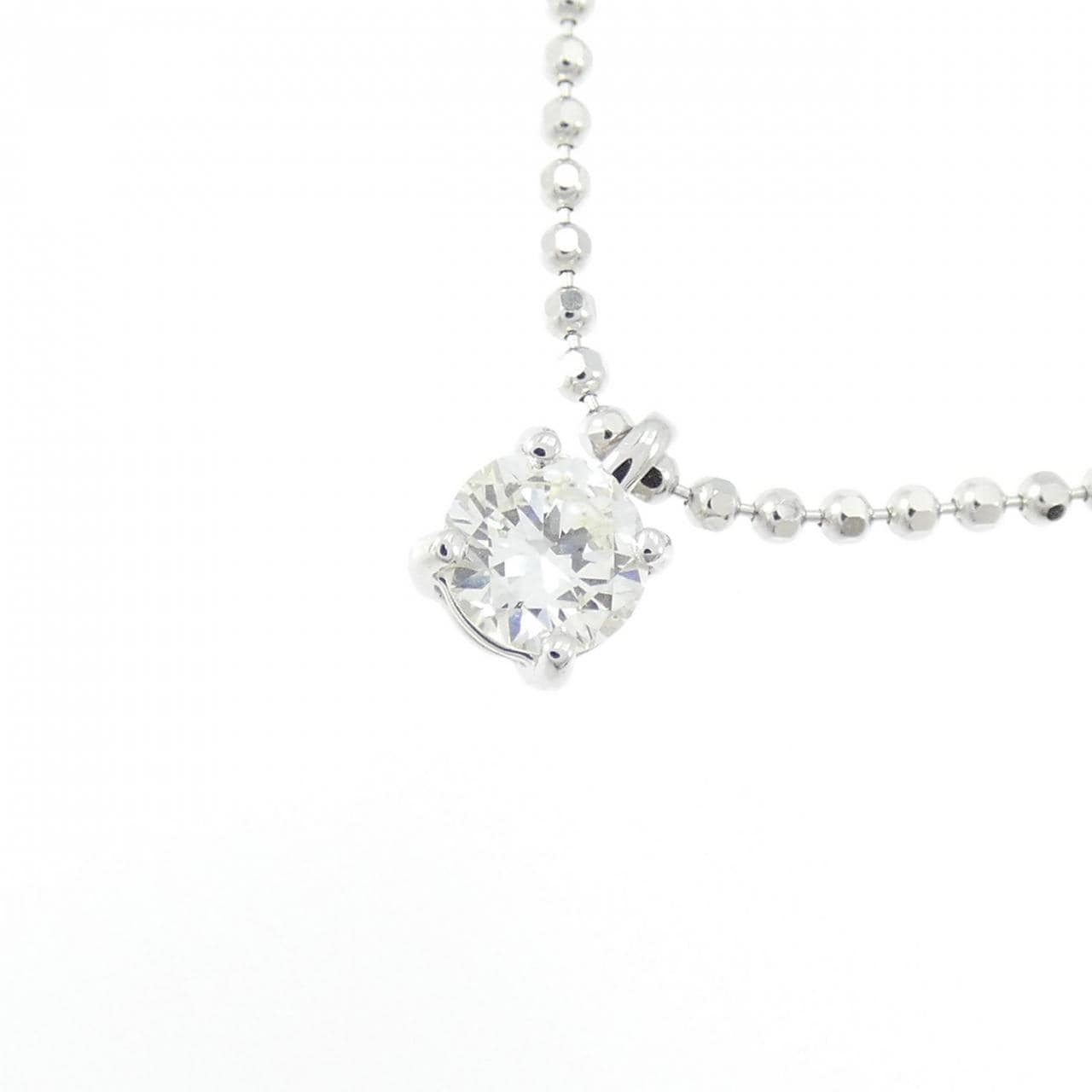 PT900/K18WG ソリティア ダイヤモンド ネックレス 0.31CT