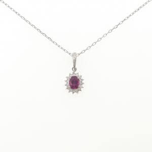 PT900/PT850 ルビー ネックレス 0.37CT