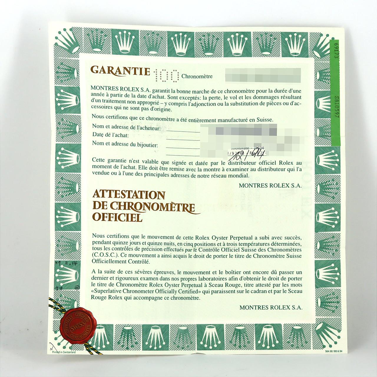 ロレックス デイトジャスト 69173G. SSxYG 自動巻 S番