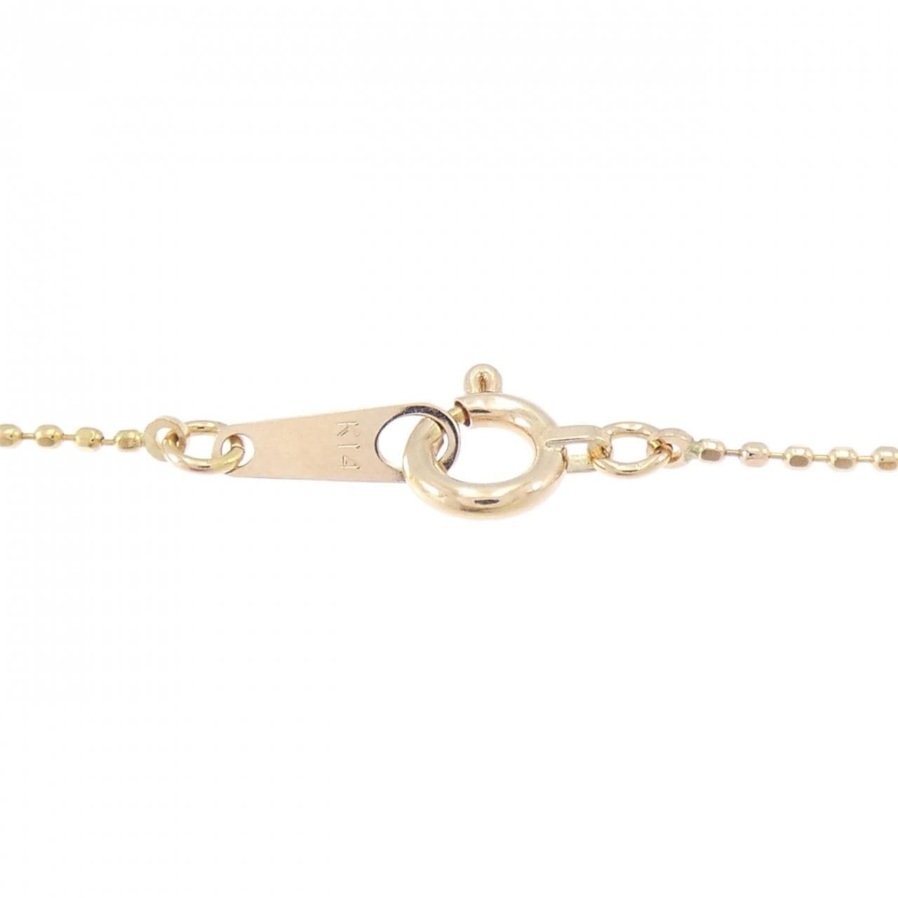 K14PG ソリティア ダイヤモンド ネックレス 0.10CT