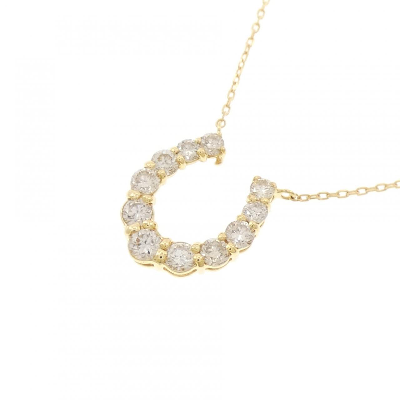 K18YG ホースシュー ダイヤモンド ネックレス 0.50CT