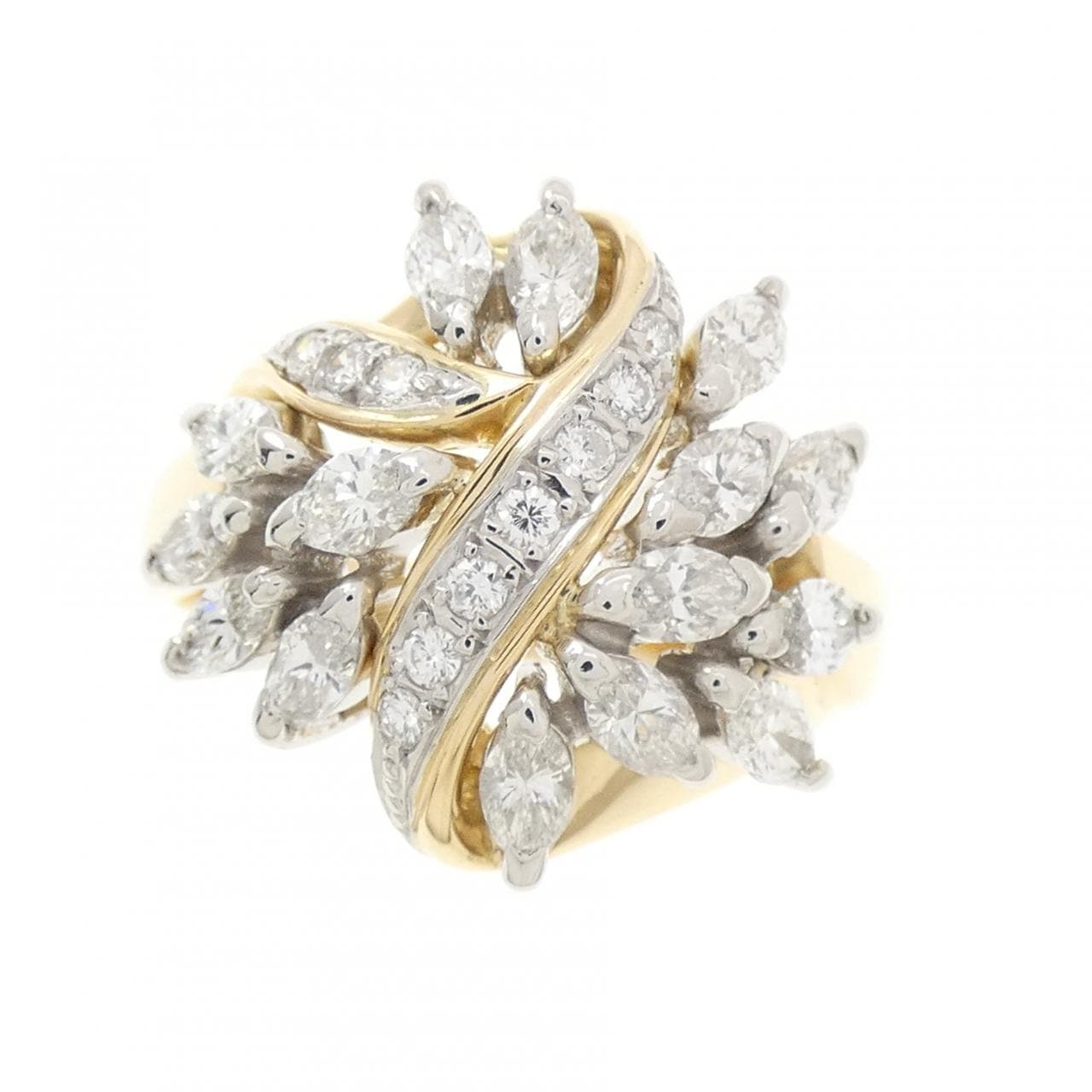 K18YG/PT900 ダイヤモンド リング 1.08CT