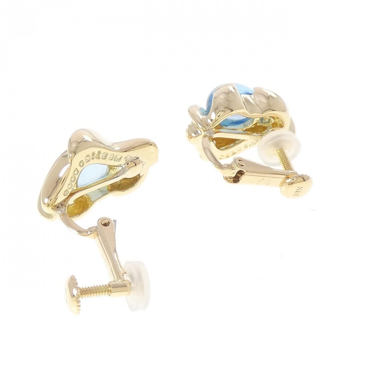 K18YG ブルートパーズ イヤリング 3.00CT