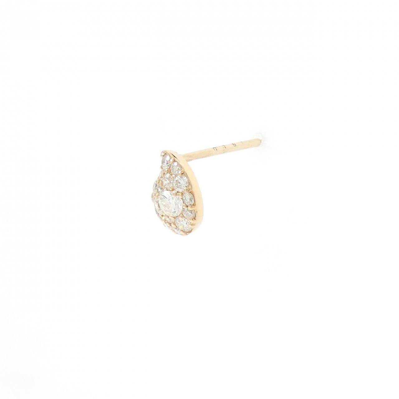 K18PG ダイヤモンド ピアス 0.15CT 片耳