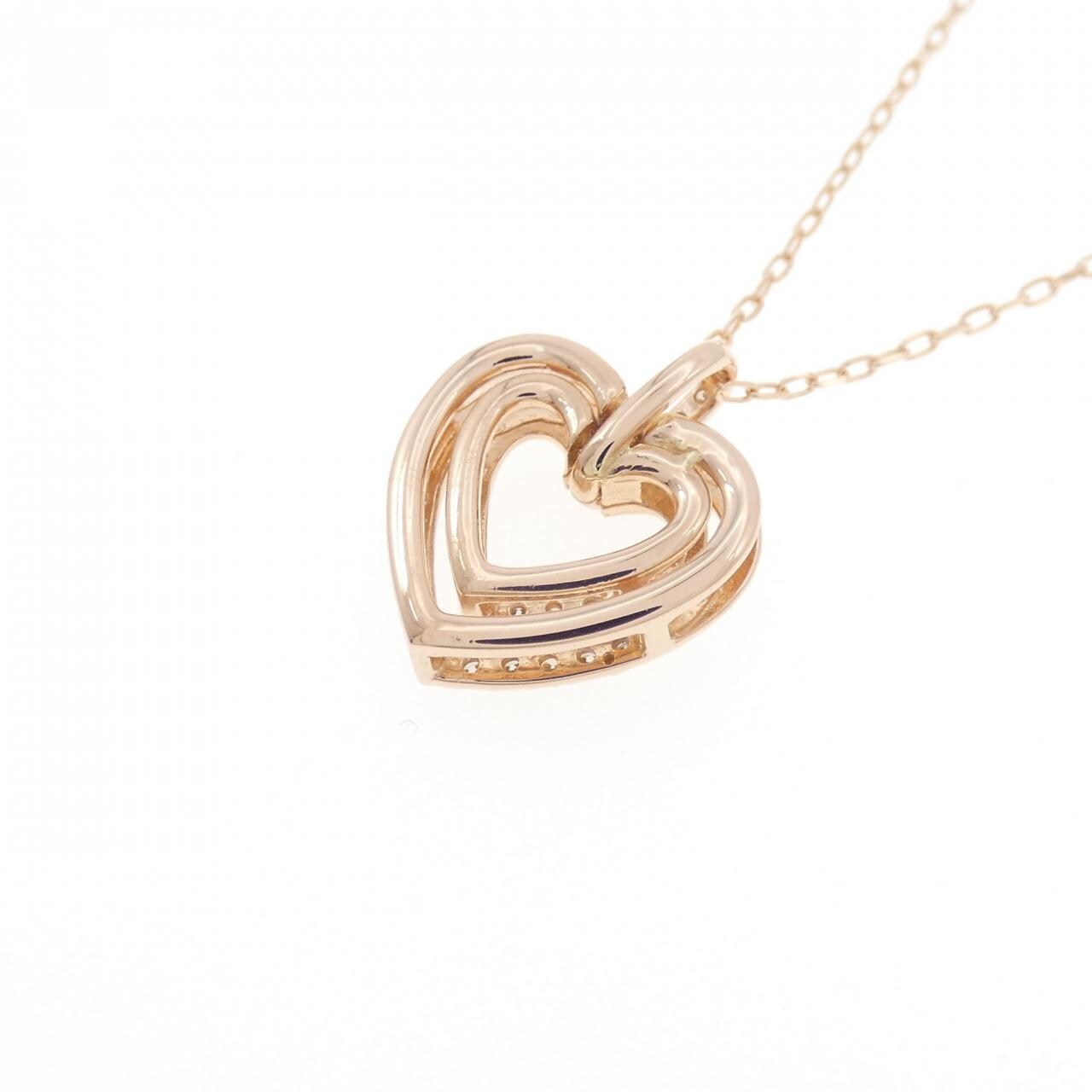 コメ兵｜K14PG/K10PG ハート ダイヤモンド ネックレス 0.15CT