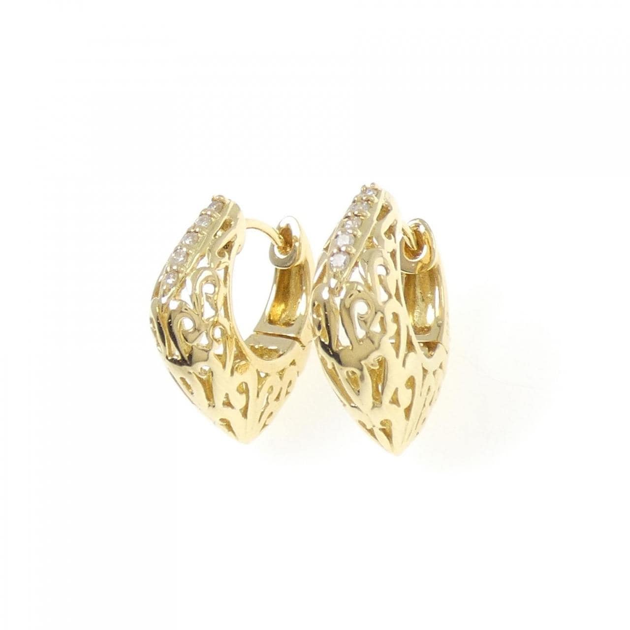 K18YG ダイヤモンド ピアス 0.12CT