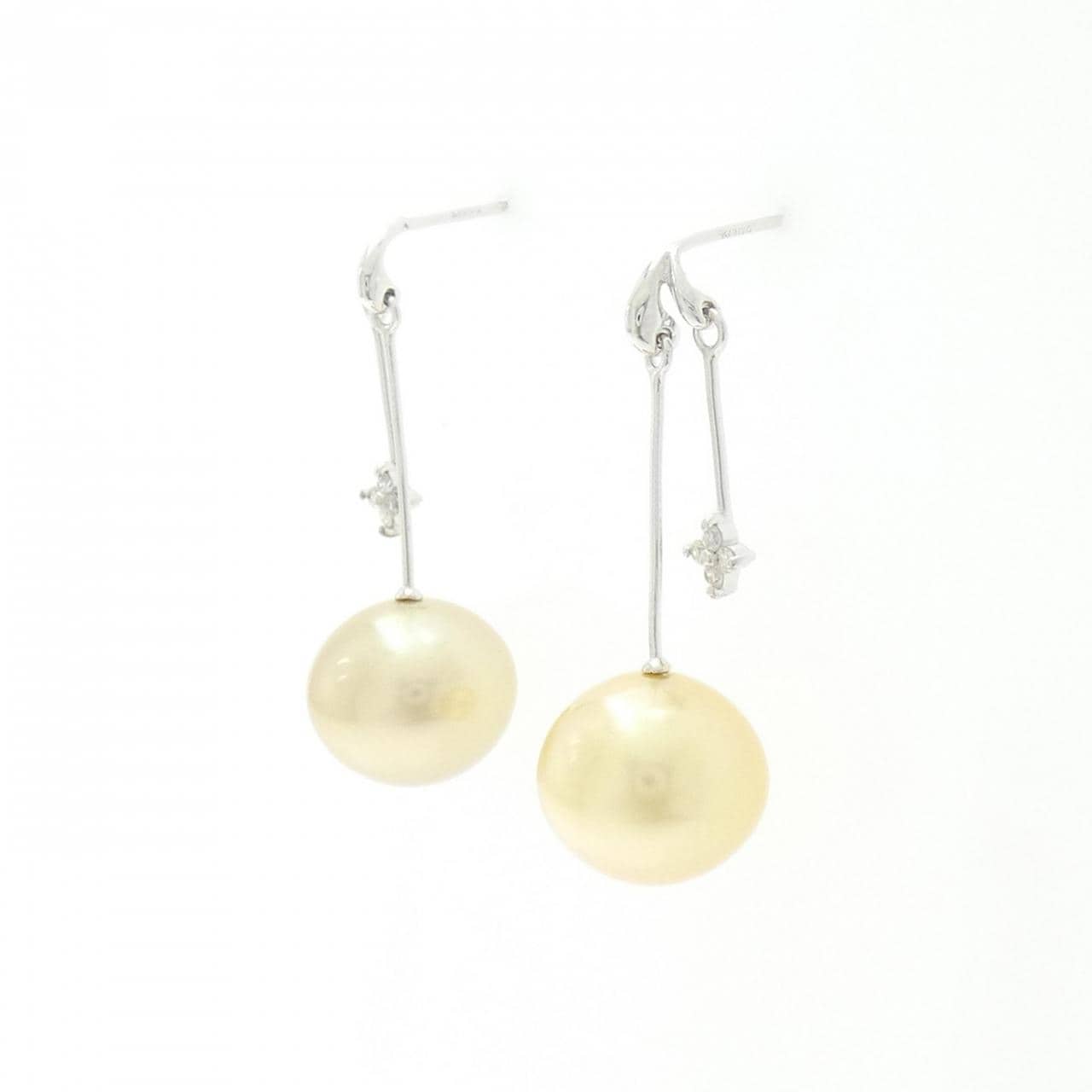 K18WG 白蝶パール ピアス