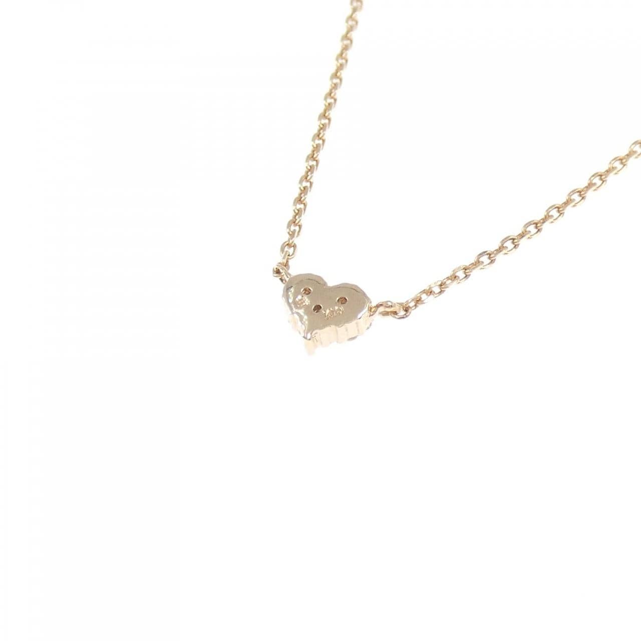 K10PG ハート ダイヤモンド ネックレス