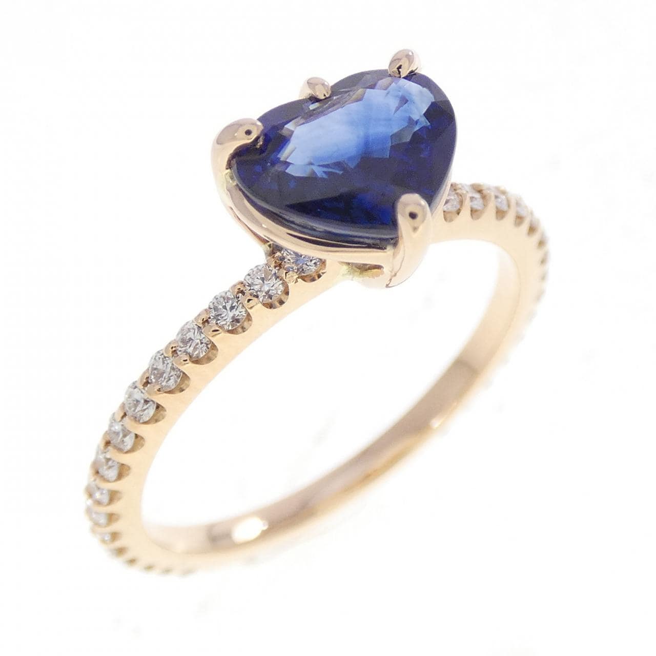 K18PG ハート サファイヤ リング 1.20CT
