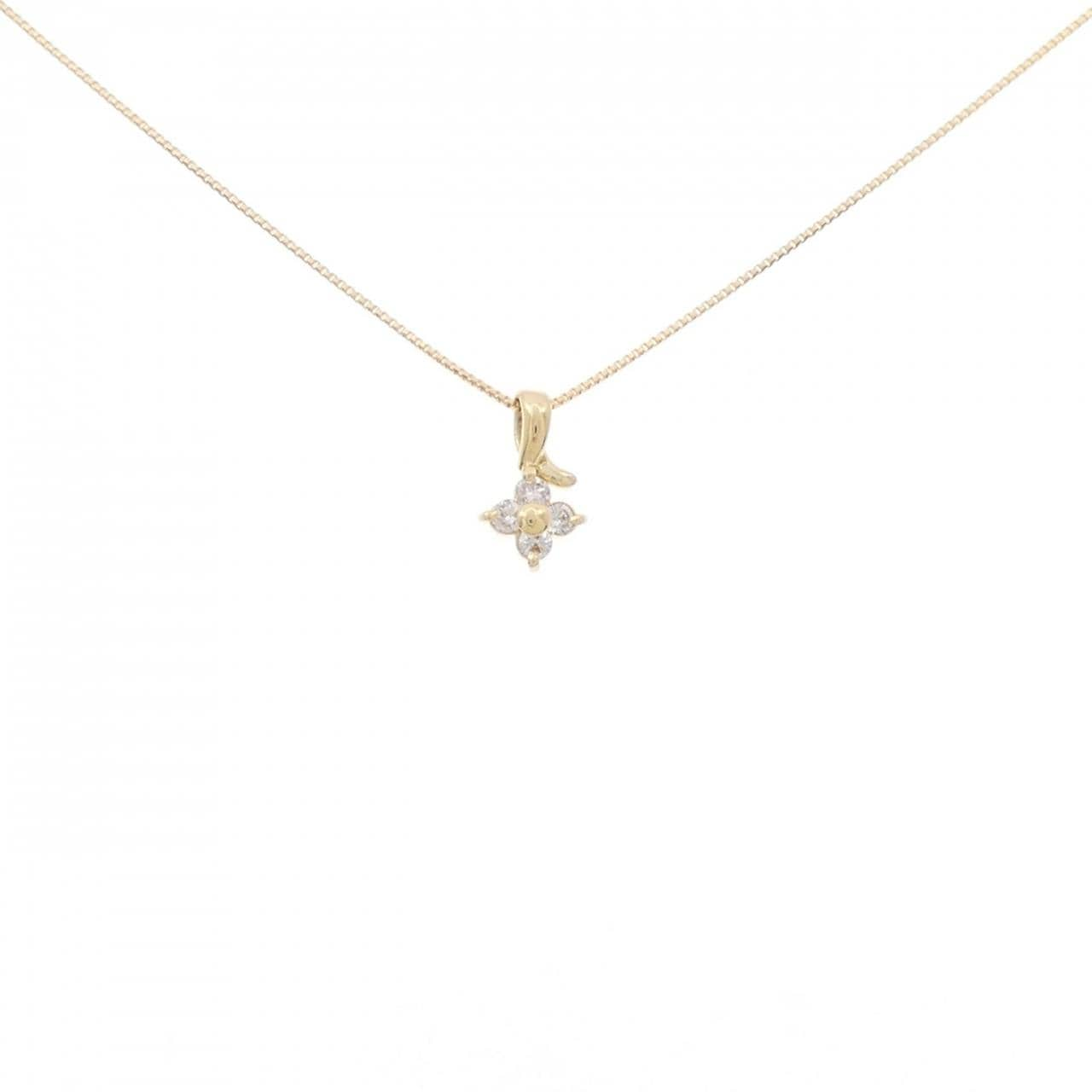 K18YG flower Diamond necklace 0.11CT