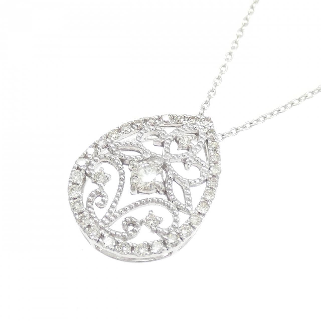 K18WG ダイヤモンド ネックレス 0.30CT