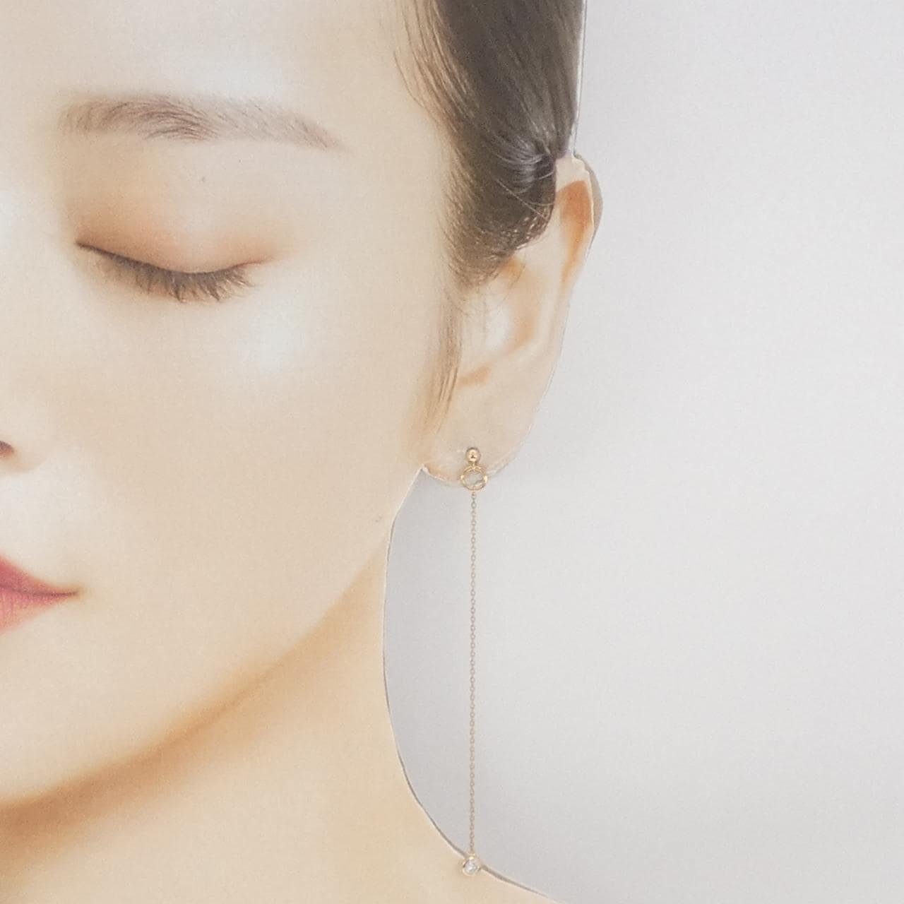 K18PG ダイヤモンド ピアス 片耳