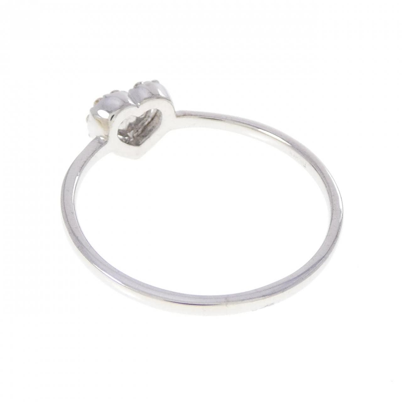 K18WG ハート ダイヤモンド リング 0.10CT