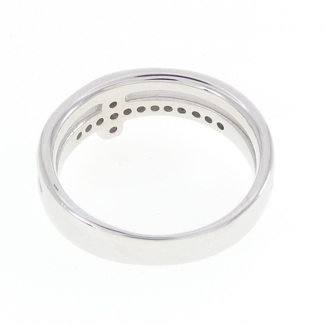 K18WG クロス ダイヤモンド リング 0.15CT