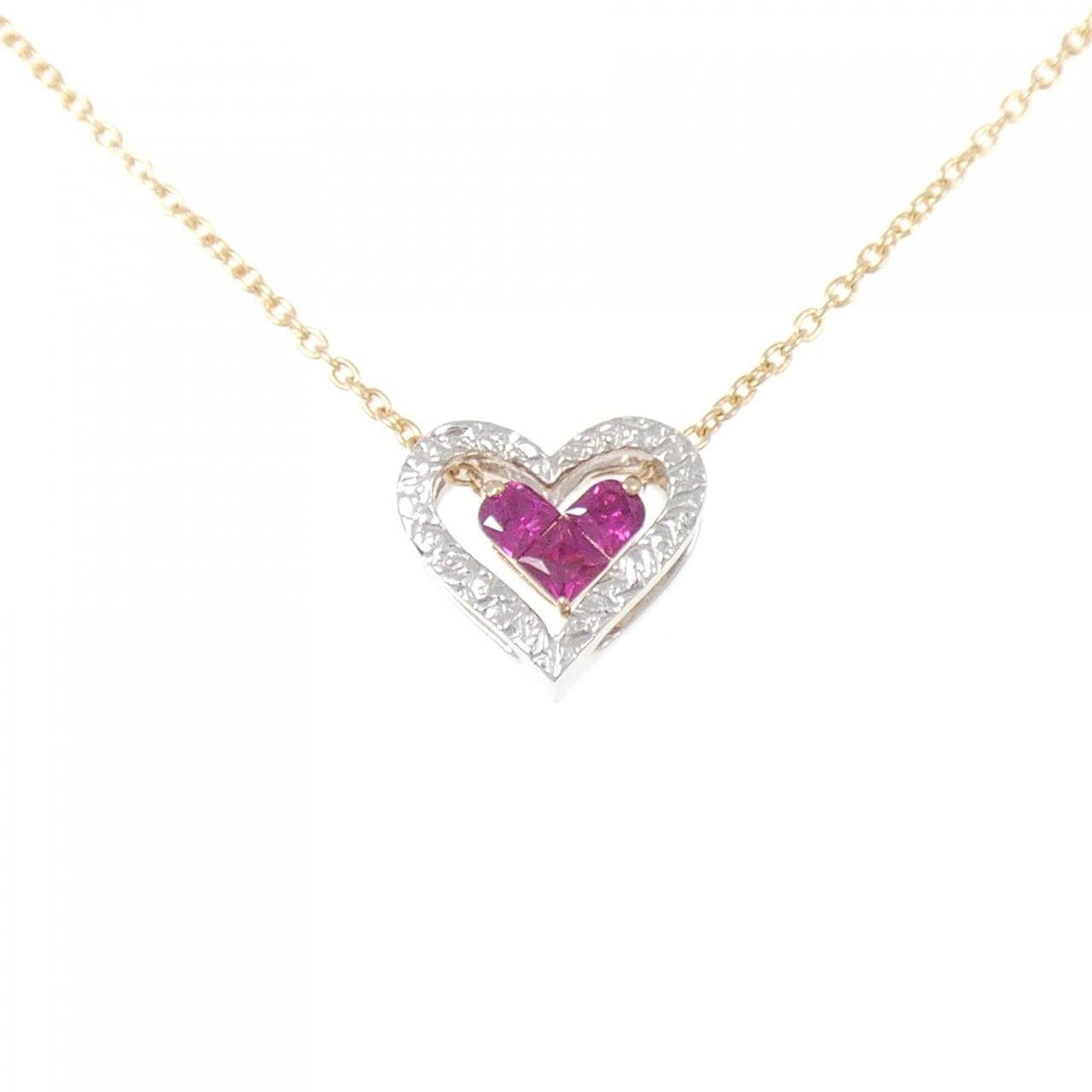 スタージュエリー ハート ルビー ネックレス 0.18CT
