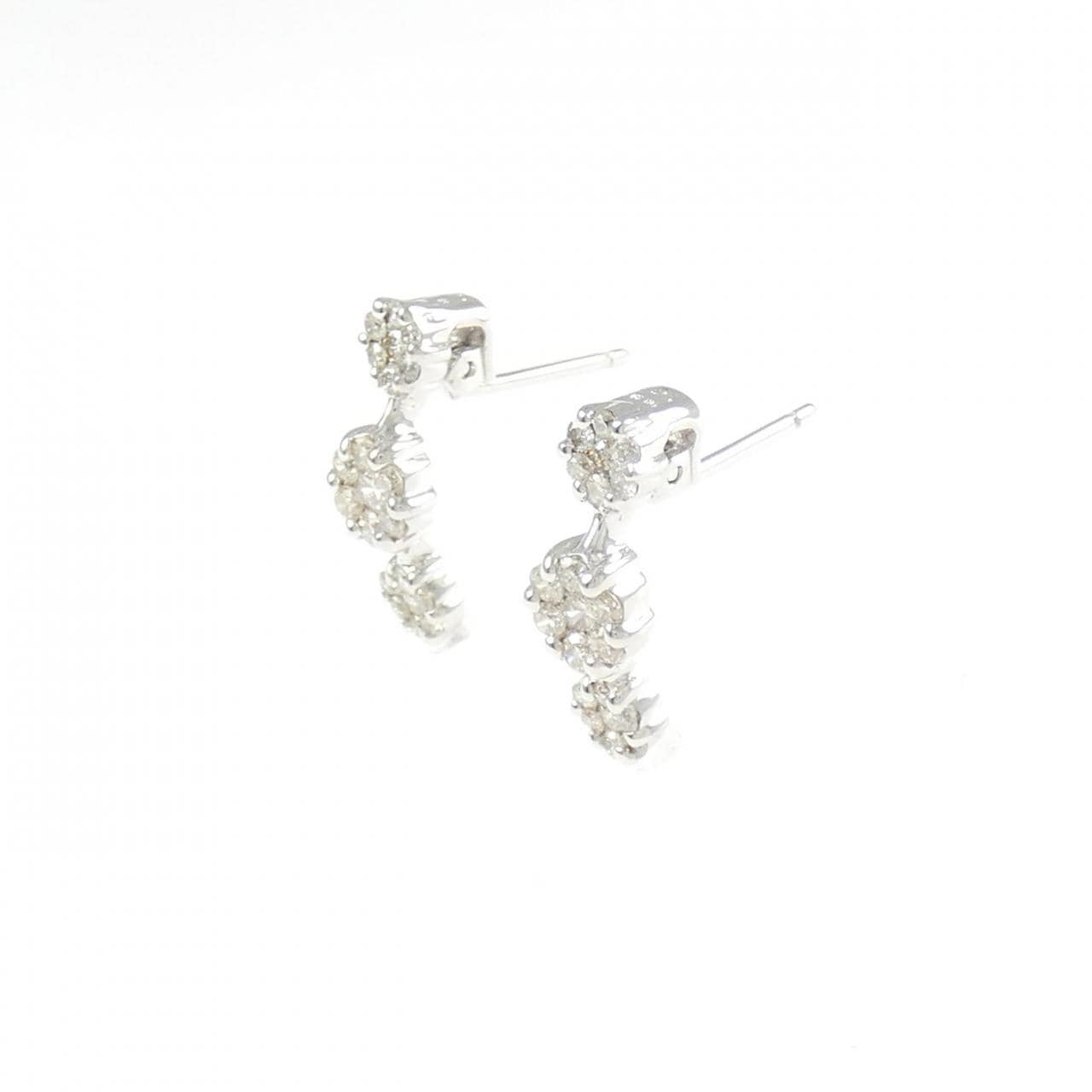 K18WG ダイヤモンド ピアス 0.52CT