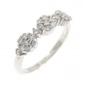 PT900 フラワー ダイヤモンド リング 0.25CT
