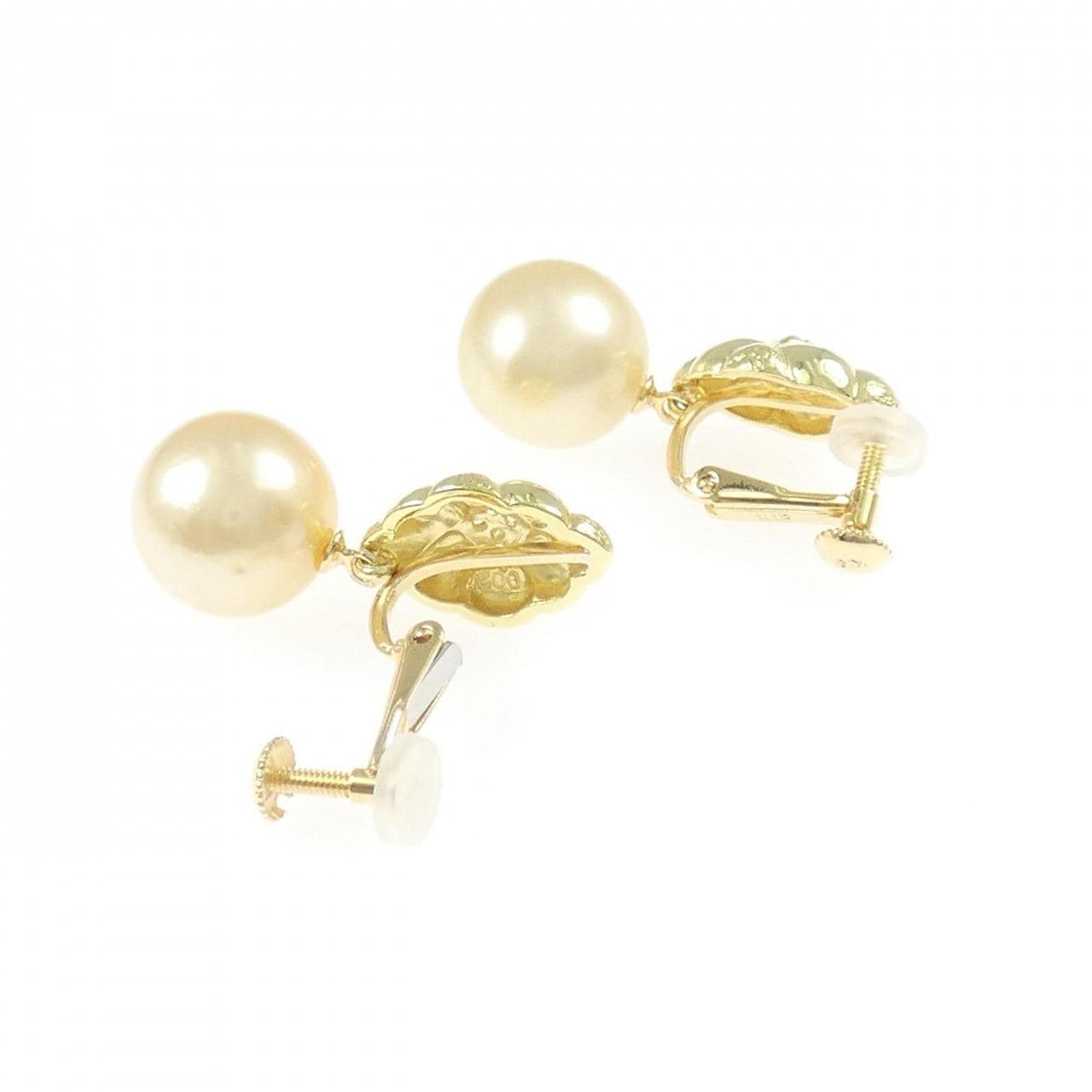 K18YG 白蝶パール イヤリング 10.4mm