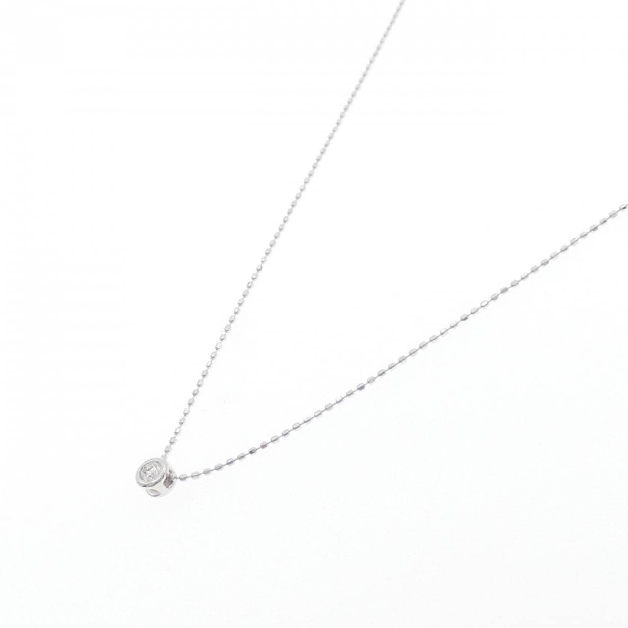 K18WG ソリティア ダイヤモンド ネックレス 0.09CT