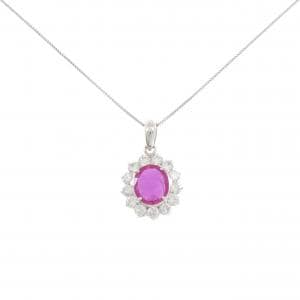 PT900/PT850 ルビー ネックレス 1.36CT