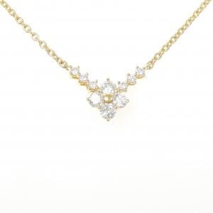 K18YG フラワー ダイヤモンド ネックレス 0.63CT
