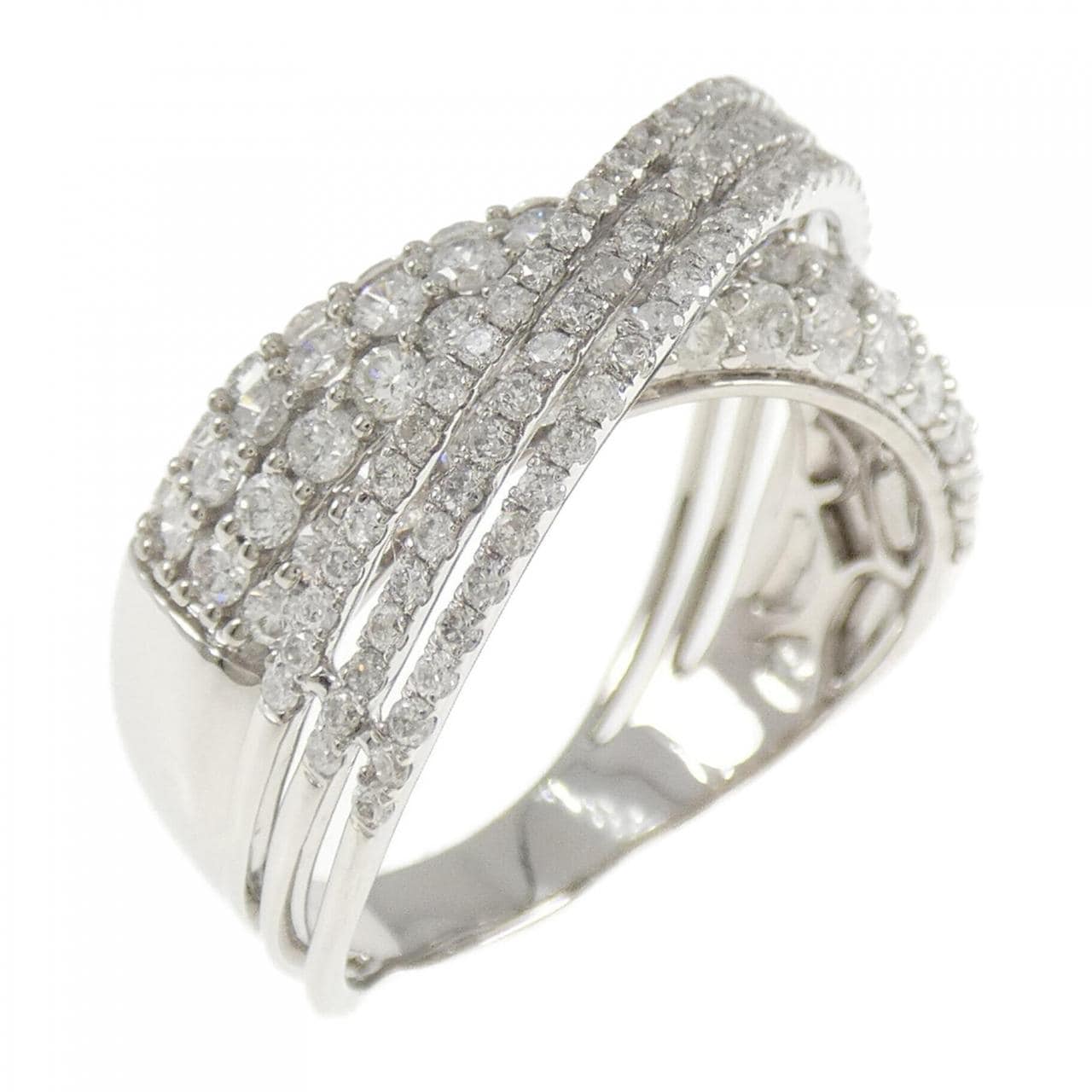 18KWG パヴェ ダイヤモンド リング 2.57CT