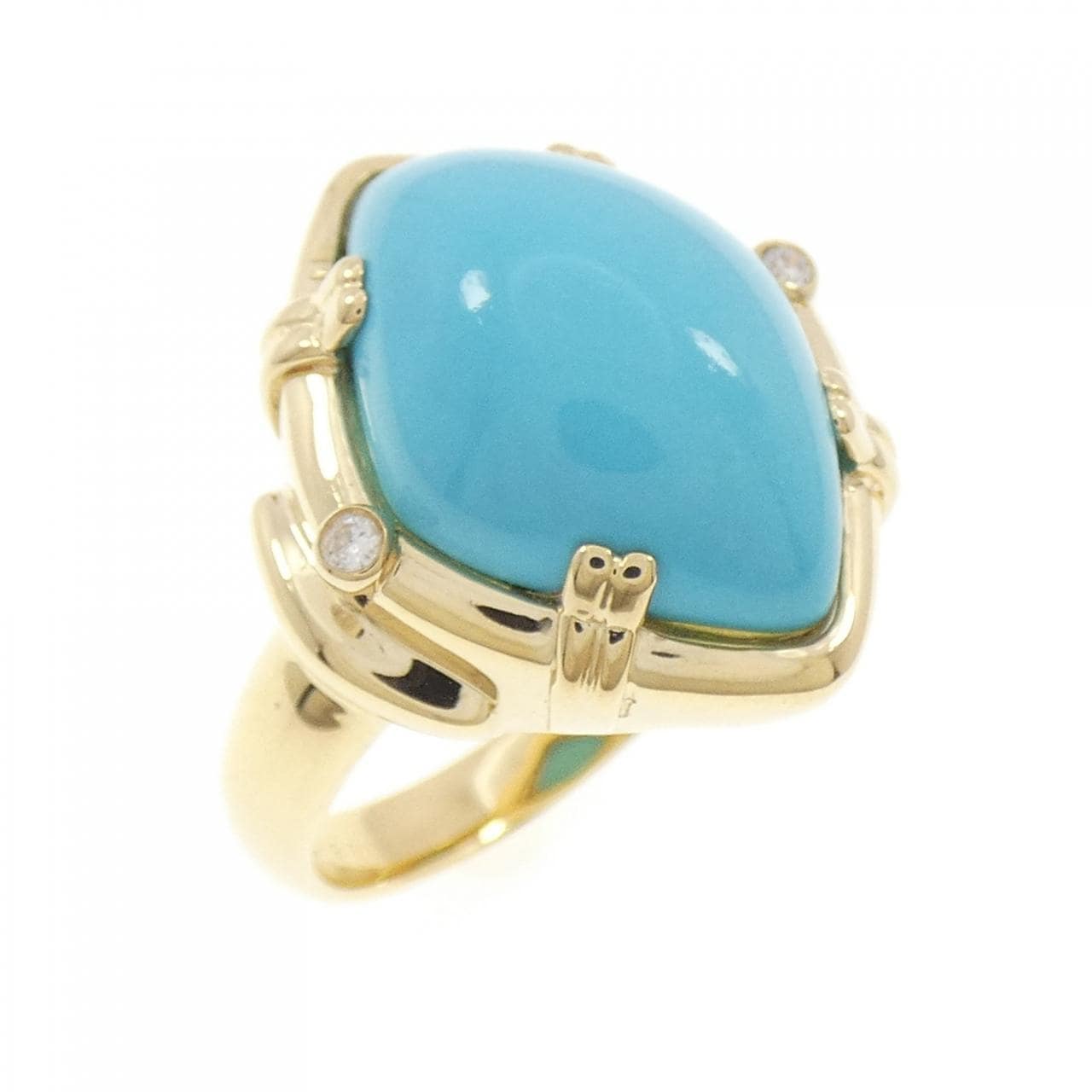 K18YG ターコイズ リング 8.70CT