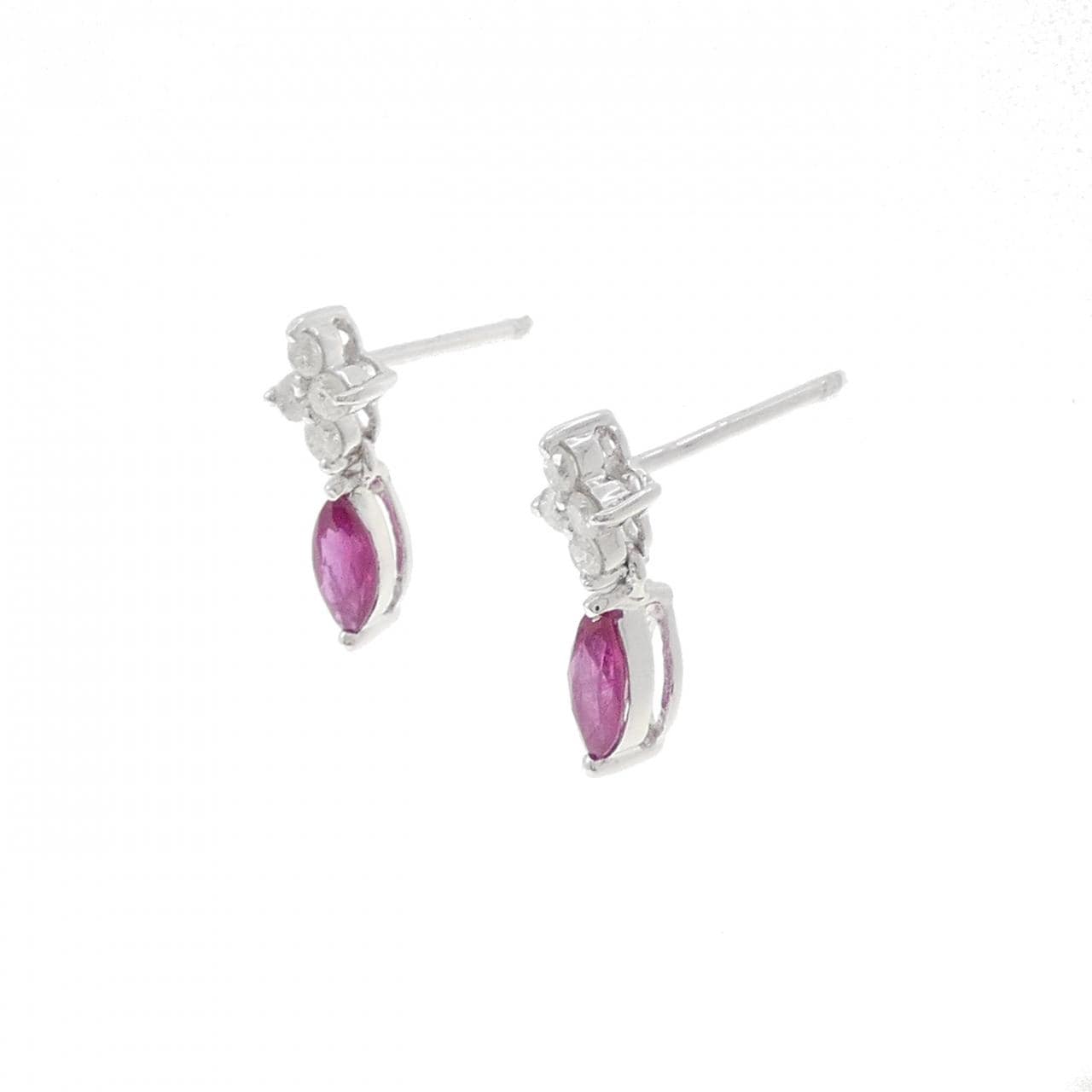 K18WG ルビー ピアス